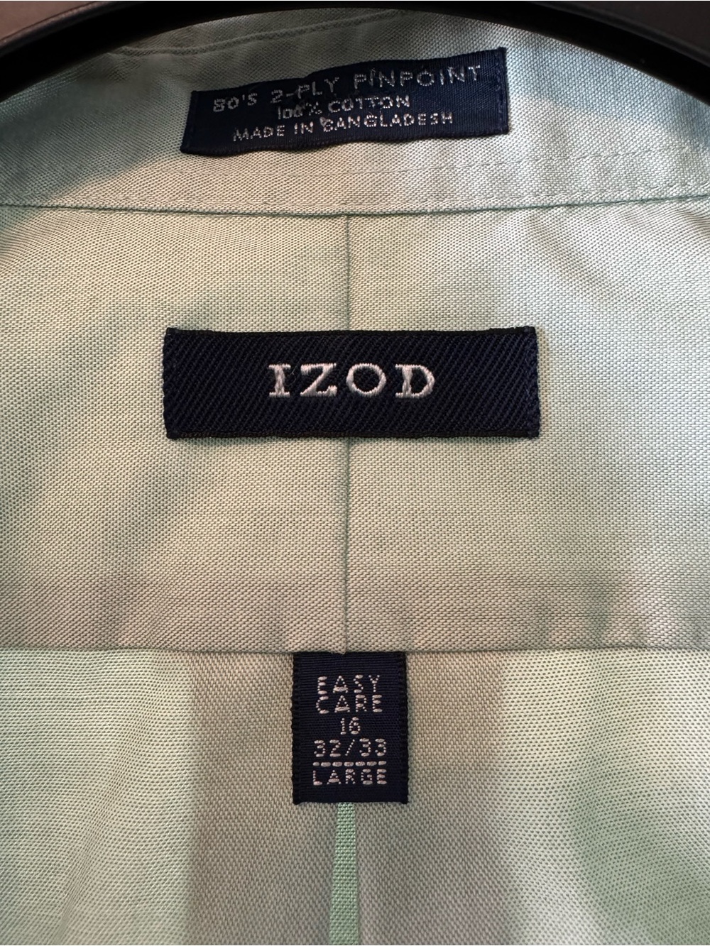 Izod Men’s Light Green Button-Down Dress Shirt